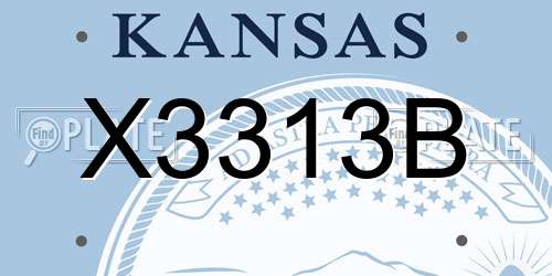 X3313B Kansas License Plate
