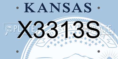 X3313S Kansas License Plate