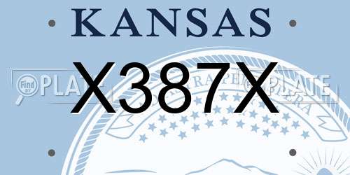 X387X Kansas License Plate