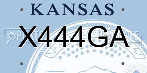 X444GA Kansas License Plate