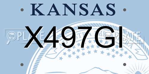 X497GI Kansas License Plate