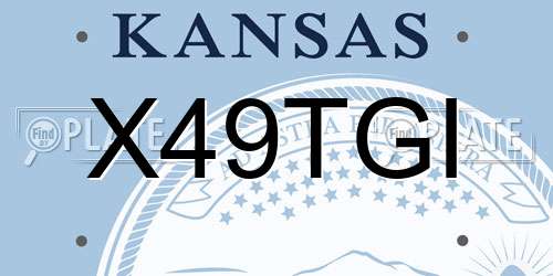 X49TGI Kansas License Plate