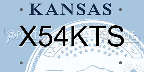 X54KTS Kansas License Plate
