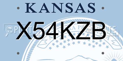 X54KZB Kansas License Plate