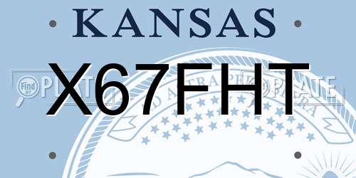 X67FHT Kansas License Plate