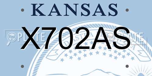 X702AS Kansas License Plate