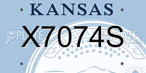X7074S Kansas License Plate