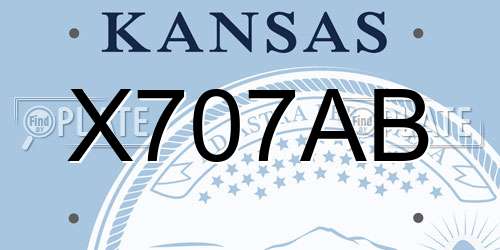 X707AB Kansas License Plate