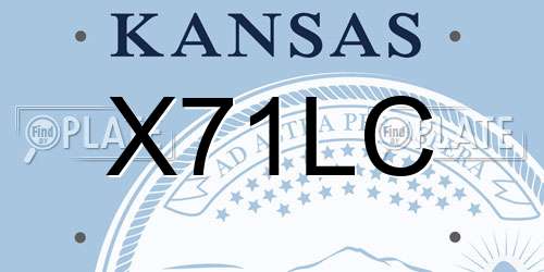 X71LC Kansas License Plate