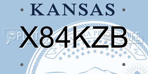 X84KZB Kansas License Plate