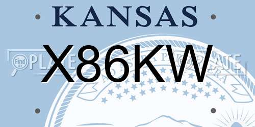 X86KW Kansas License Plate
