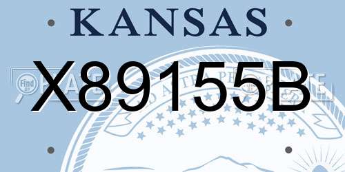 X89155B Kansas License Plate