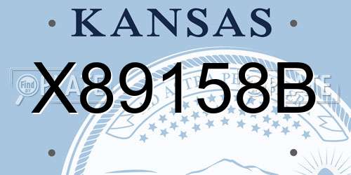 X89158B Kansas License Plate