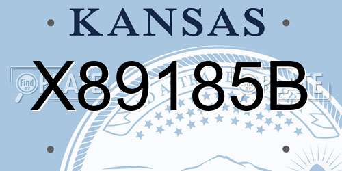 X89185B Kansas License Plate