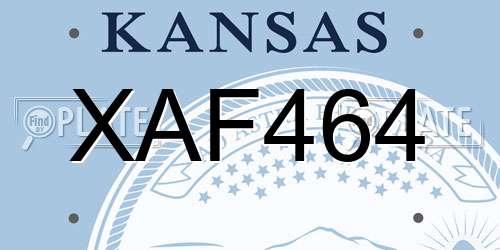 XAF464 Kansas License Plate