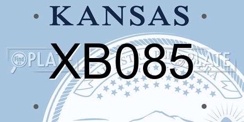 XB085 Kansas License Plate