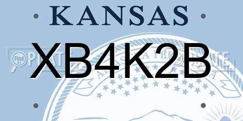 XB4K2B Kansas License Plate