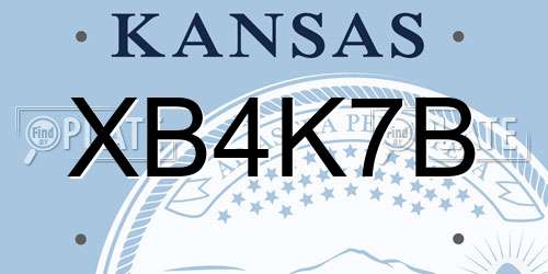 XB4K7B Kansas License Plate
