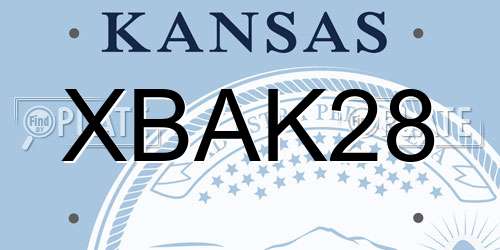 XBAK28 Kansas License Plate