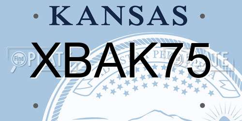 XBAK75 Kansas License Plate