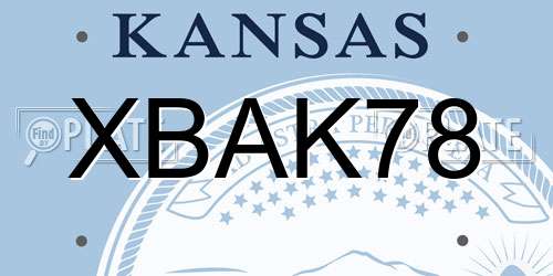 XBAK78 Kansas License Plate