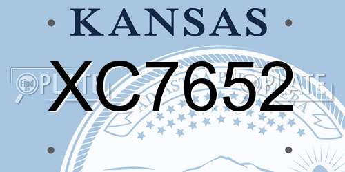 XC7652 Kansas License Plate