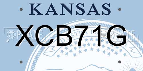 XCB71G Kansas License Plate
