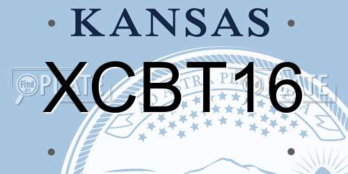 XCBT16 Kansas License Plate