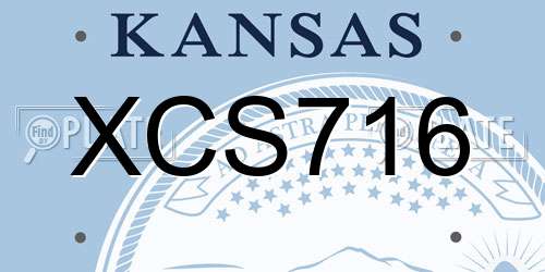 XCS716 Kansas License Plate