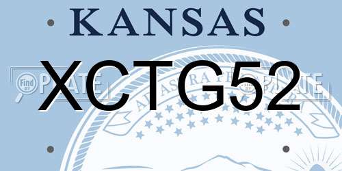 XCTG52 Kansas License Plate