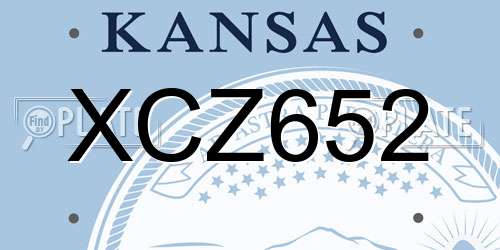 XCZ652 Kansas License Plate