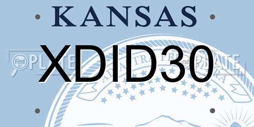XDID30 Kansas License Plate
