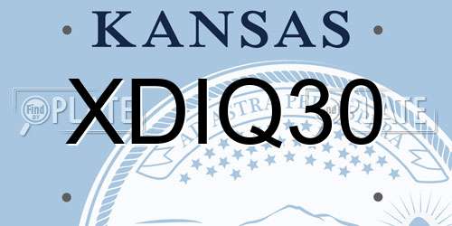 XDIQ30 Kansas License Plate
