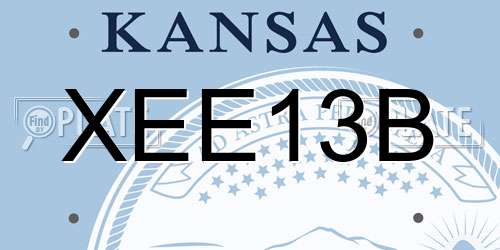 XEE13B Kansas License Plate