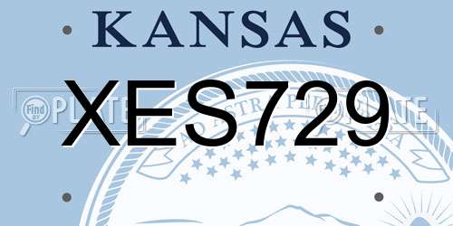 XES729 Kansas License Plate