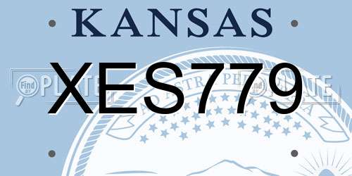 XES779 Kansas License Plate