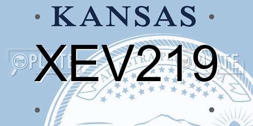 XEV219 Kansas License Plate