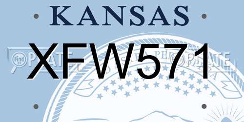 XFW571 Kansas License Plate