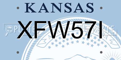 XFW57I Kansas License Plate