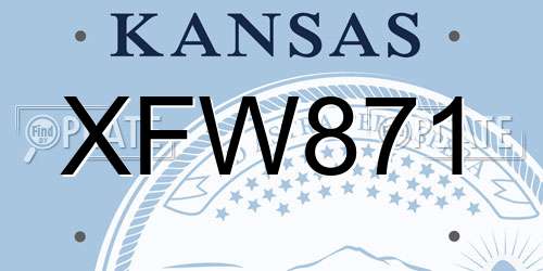 XFW871 Kansas License Plate