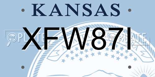 XFW87I Kansas License Plate