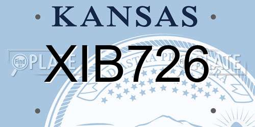 XIB726 Kansas License Plate