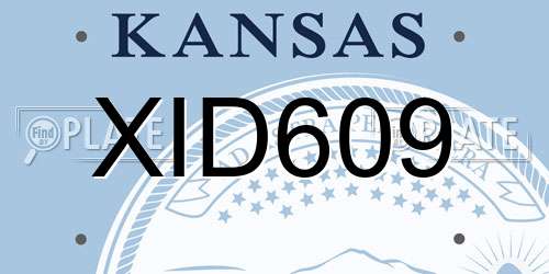 XID609 Kansas License Plate