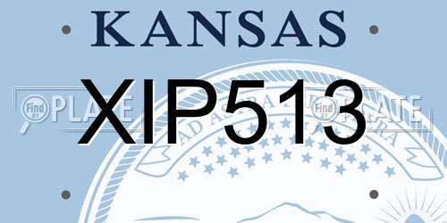 XIP513 Kansas License Plate