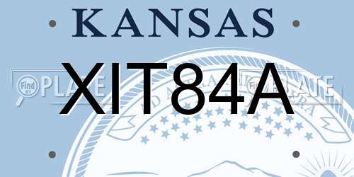 XIT84A Kansas License Plate