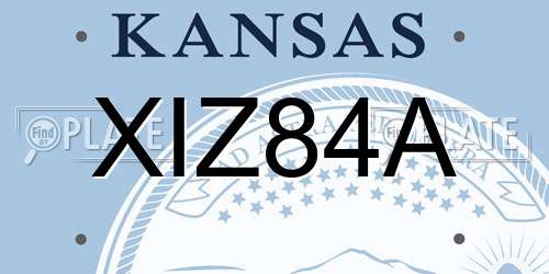 XIZ84A Kansas License Plate