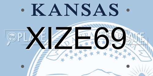XIZE69 Kansas License Plate