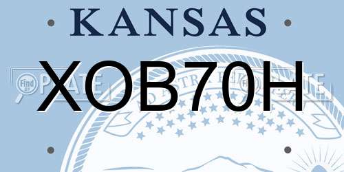 XOB70H Kansas License Plate