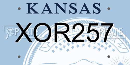XOR257 Kansas License Plate