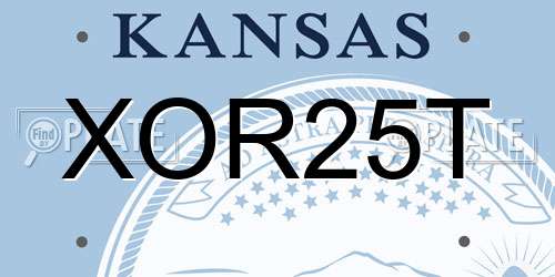 XOR25T Kansas License Plate